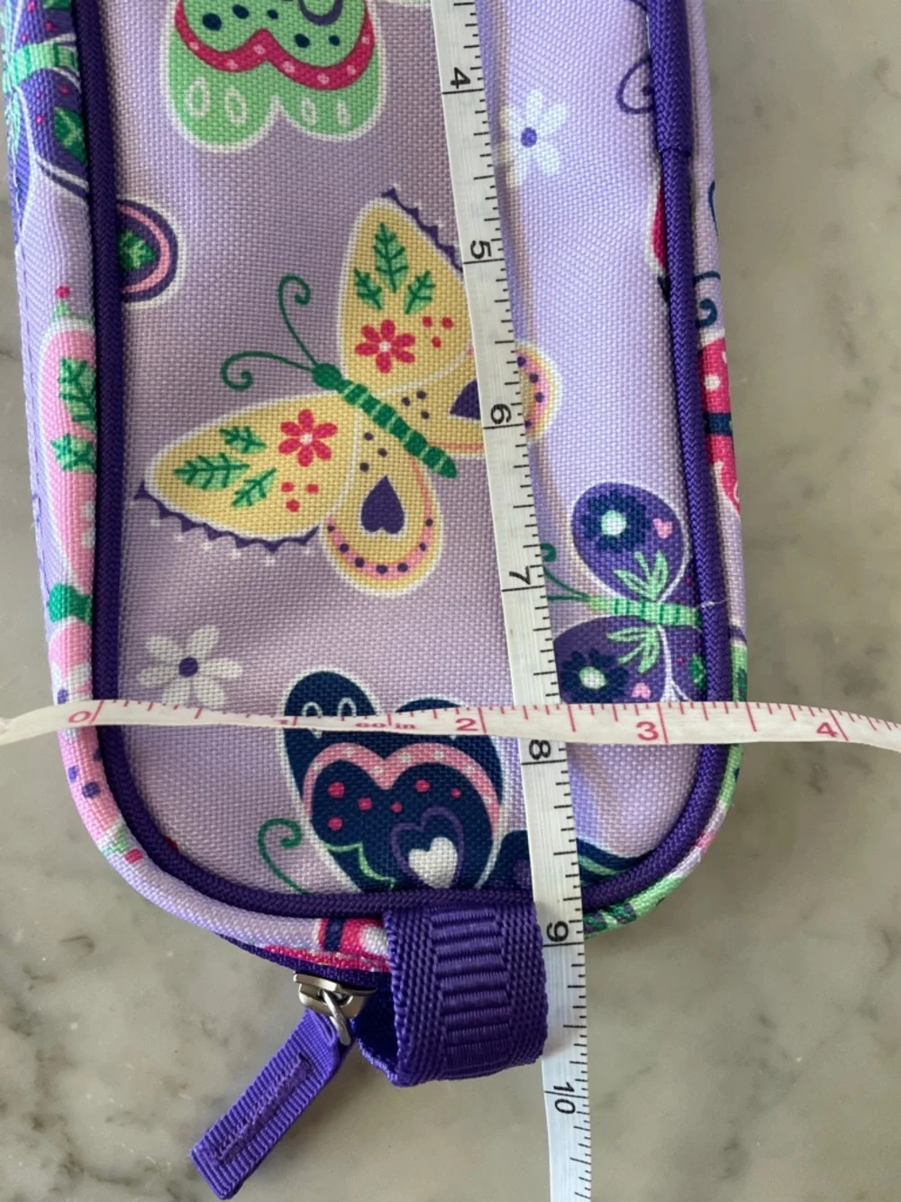POTTERY BARN KIDS Mackenzie Lavender Butterfly Pencil Case Pouch Purple Trim